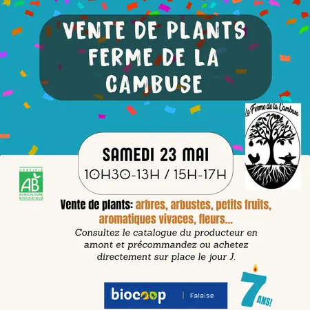 VENTE DE PLANTS : samedi 23 mai 2026