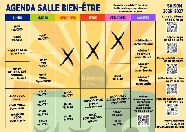 AGENDA DES ACTIVITES BIEN-ETRE 2026-2027